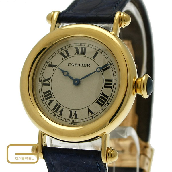 Cartier Diabolo 18K.Gold/Lederband Quartz