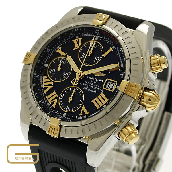 Breitling Chronomat Stahl-Goldreiter mit Papiere