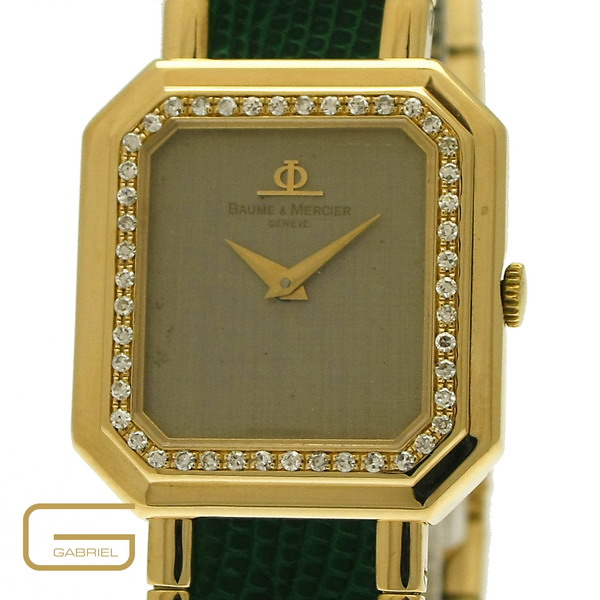 Baume & Mercier Classic 18K.Gold/Lederband Diamant Lünette