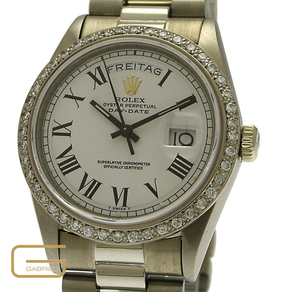 Rolex Day-Date 18K.Weissgold Brillant Lünette
