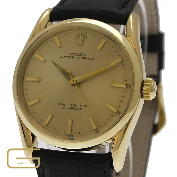 Rolex Oyster Perpetual 18K.Gold/Lederband Ref.6590