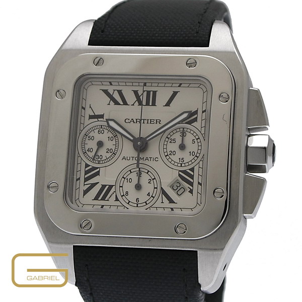 Cartier Santos 100XL Chronograph Stahl mit Papiere