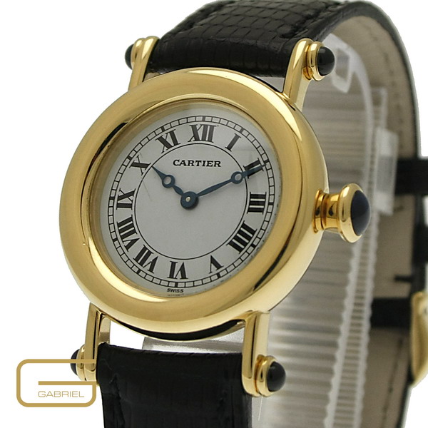 Cartier Diabolo 18K.Gold/Lederband Quartz