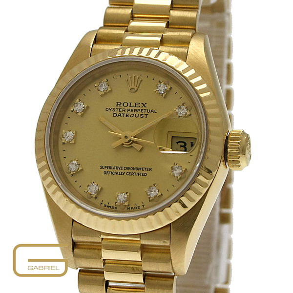 Rolex Lady DateJust 18K.Gold Ref.69178 mit Papiere