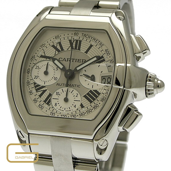Cartier Roadster Chronograph Stahl mit Papiere